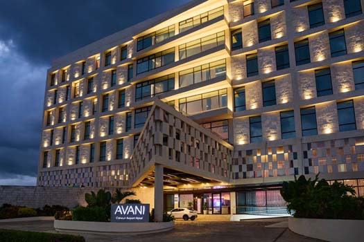 Avani Cancun Airport Hotel Facade Nightlight 1