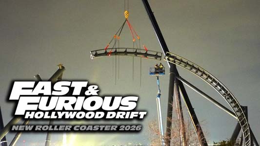 Fast Furious Hollywood Drift coaster Loop Install at USH Feb 25