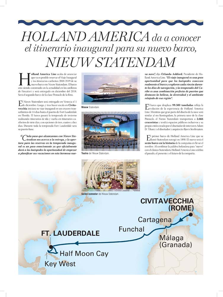 nota cruceros Holland America pág 18